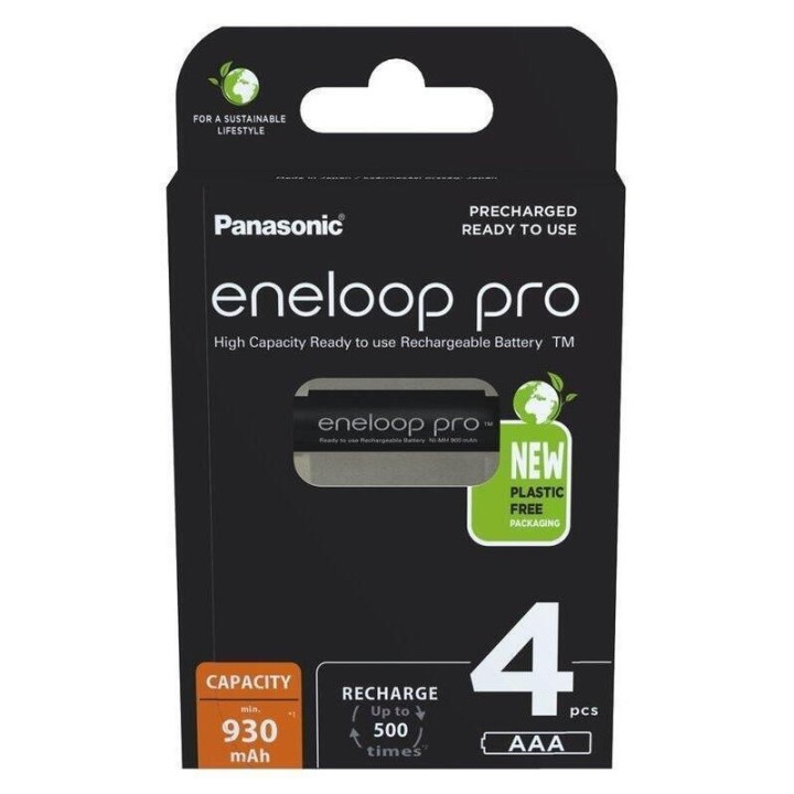 Batterie ricaricabili PANASONIC ENELOOP PRO AAA 930 mAh 4 szt (BK-4HCDE/4CP)