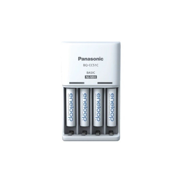 Caricabatterie PANASONIC Eneloop Basic BQ-CC51 + 4x AAA 800 mAh (K-KJ51MCD04E)