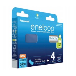 Batterie ricaricabili PANASONIC ENELOOP AA 2000 mAh 4 szt + case (BK-3MCDE/4CP+CASE)