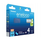 Batterie ricaricabili PANASONIC ENELOOP AA 2000 mAh 4 szt + case (BK-3MCDE/4CP+CASE)