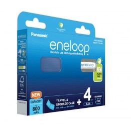 Batterie ricaricabili PANASONIC ENELOOP AAA 800 mAh 4 szt + case (BK-4MCDE/4CP+CASE)