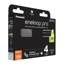 Batterie ricaricabili PANASONIC ENELOOP PRO AA 2500 mAh 4 szt + case (BK-3HCDE/4CP+CASE)