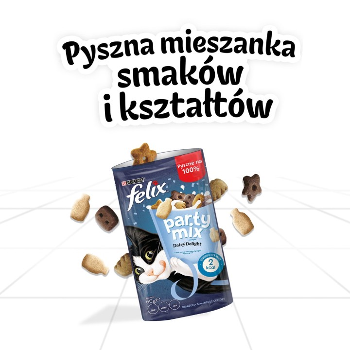 FELIX Party Mix Dairy Delight - Snack per gatti - 60g