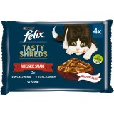 FELIX Tasty Shreds con manzo e pollo - 4x 80g