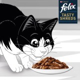 FELIX Tasty Shreds con manzo e pollo - 4x 80g
