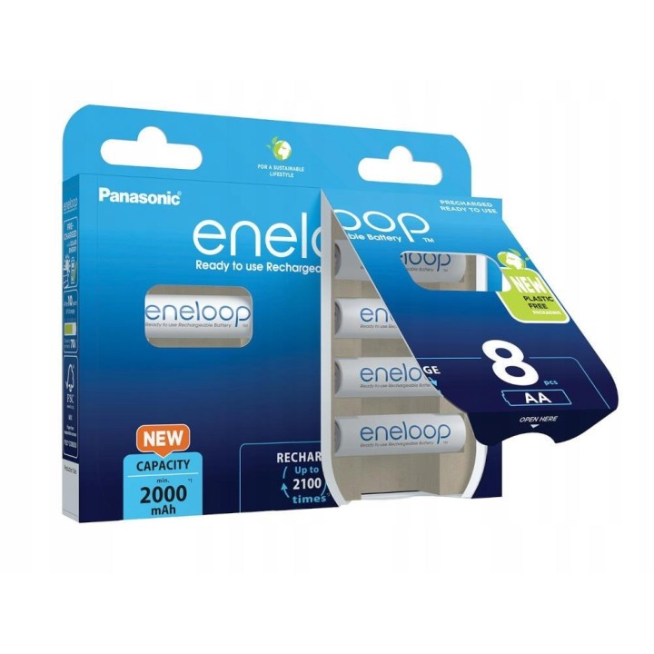 Batterie ricaricabili PANASONIC ENELOOP AA 2000 mAh 8 szt (BK-3MCDE/8HH)