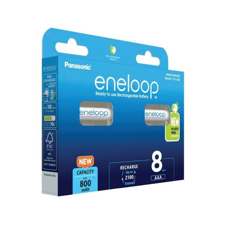 Batterie ricaricabili PANASONIC ENELOOP AAA 800 mAh 8 szt (BK-4MCDE/8HH)