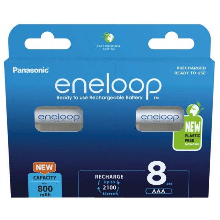 Batterie ricaricabili PANASONIC ENELOOP AAA 800 mAh 8 szt (BK-4MCDE/8HH)