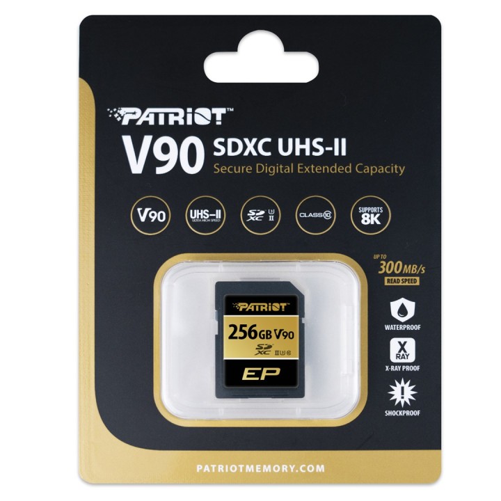 Card di memoria PATRIOT V90 256GB SDXC UHS-II U3 classe 10 (PEF256GEP92SDX)
