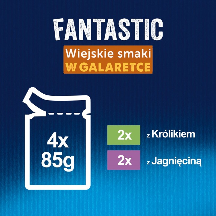 Felix Fantastic coniglio agnello - cibo umido per gatti 340 g (4x 85 g)