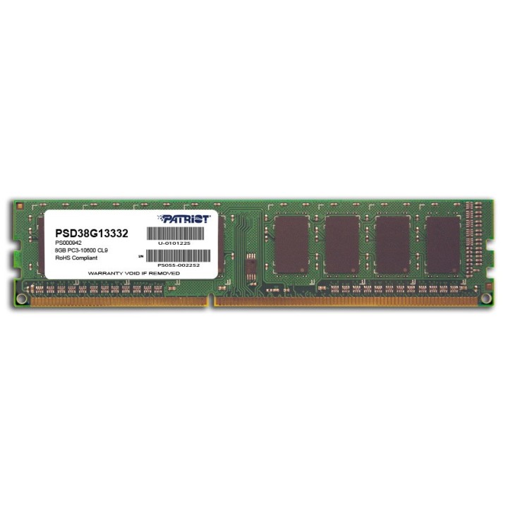 Patriot Memory 8GB PC3-10600 modulo di memoria 1 x 8 GB DDR3 1333 MHz