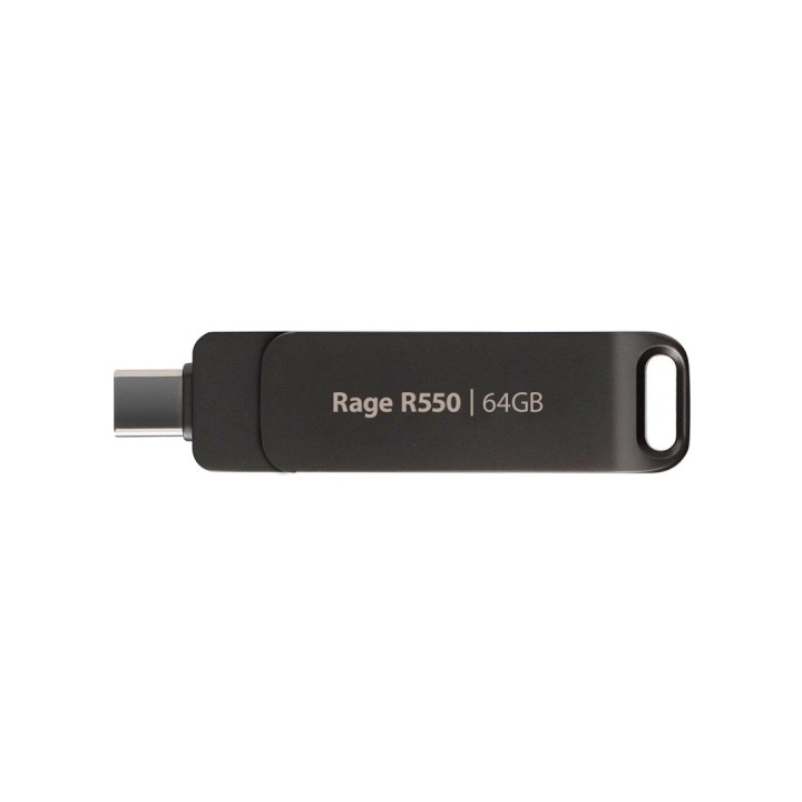 Chiavetta PATRIOT Rage R550 64GB 100 MB/S USB A+C design girevole (PE64GR550DSAD) nero