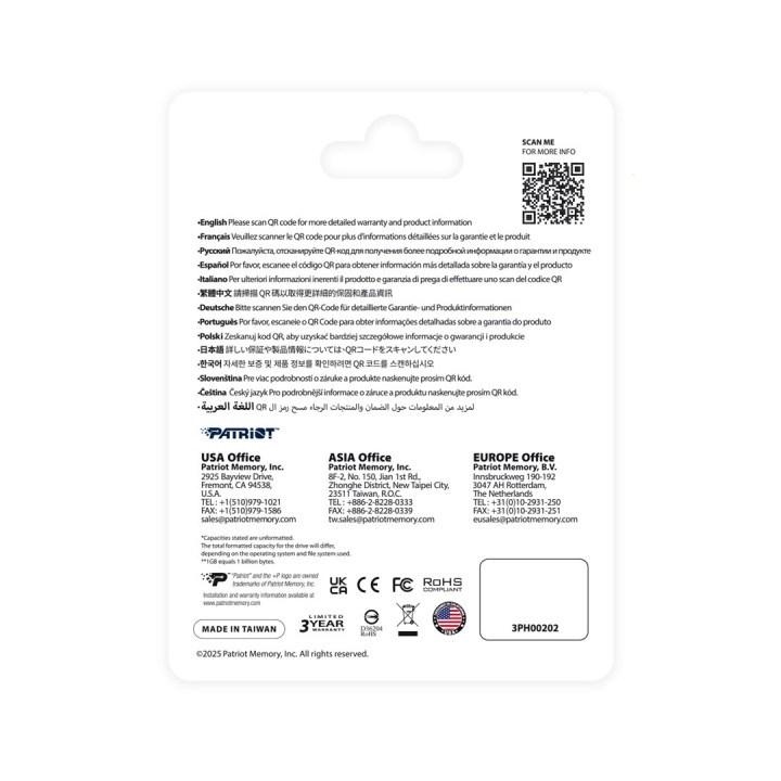 Patriot FLASHDRIVE Tab T560 256GB Doppia USB 120MBs