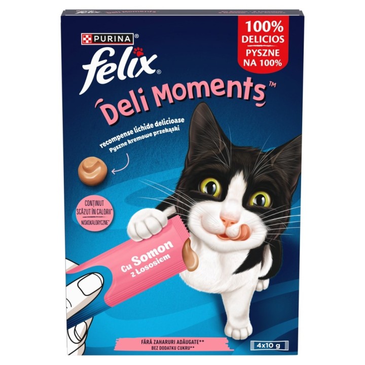 PURINA Felix Deli Moments Salmone - snack per gatti - 4x10g