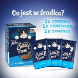 PURINA Felix Original Soup Time Box Pesce - cibo umido per gatti - 6x48g