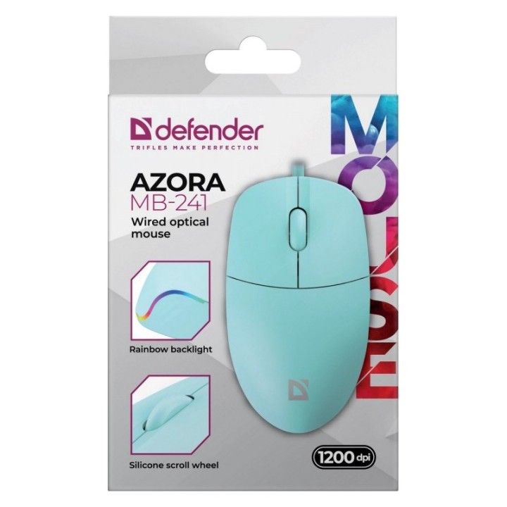 MOUSE CABLATO DEFENDER AZORA MB-241 RF MINT 1200dpi 3P