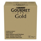 PURINA GOURMET GOLD Pezzi in salsa Mix di 4 gusti - cibo umido per gatti - 96x85g