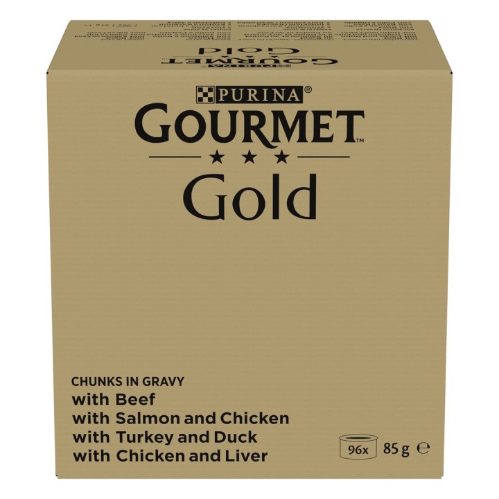 PURINA GOURMET GOLD Pezzi in salsa Mix di 4 gusti - cibo umido per gatti - 96x85g