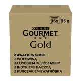 PURINA GOURMET GOLD Pezzi in salsa Mix di 4 gusti - cibo umido per gatti - 96x85g