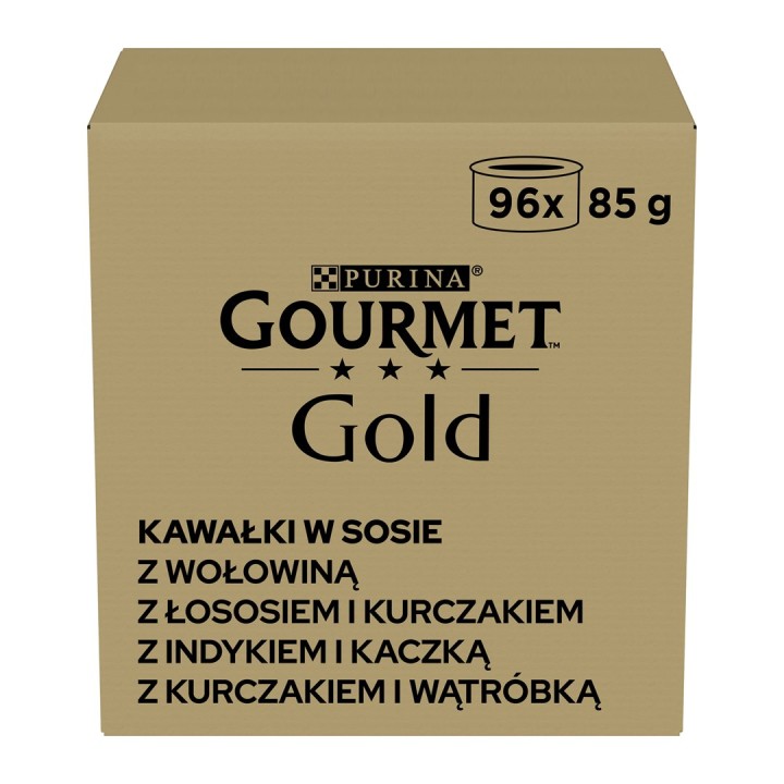 PURINA GOURMET GOLD Pezzi in salsa Mix di 4 gusti - cibo umido per gatti - 96x85g