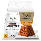 PURINA Gourmet Revelations Bocconi in gelatina con pollo - cibo umido per gatti - 2x57g