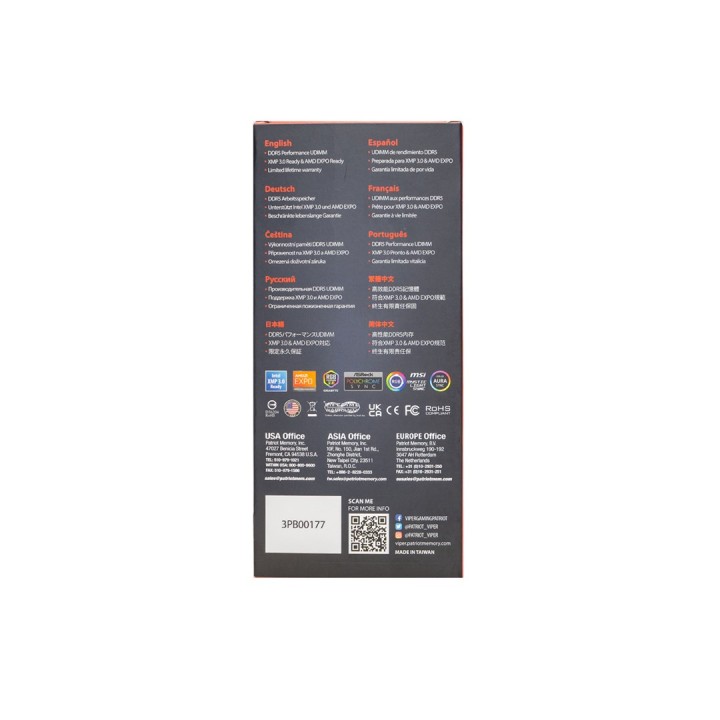 Patriot Viper Venom AMD DDR5 8GB 6400 MHz CL38 EXPO (VV58G64C38A)