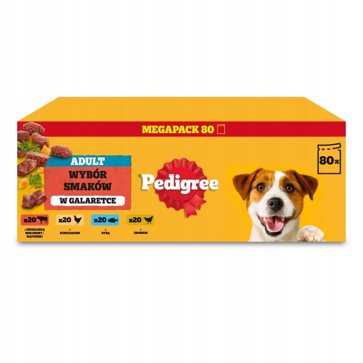 PEDIGREE Selezione Adult di gusti in gelatina - cibo umido per cani - 80x100g