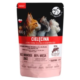 PET REPUBLIC Adult Vitello finemente tritato - cibo umido per gatti - 100 g