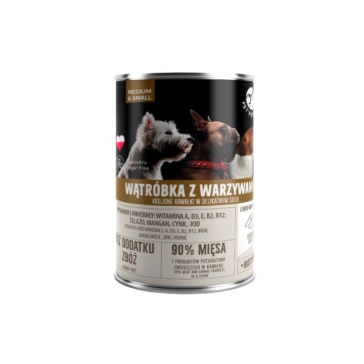 PET REPUBLIC Adult Medium & Small fegato con verdure - cibo umido per cani - 400g