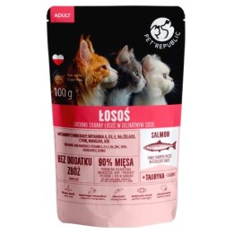 PET REPUBLIC Adult Salmone finemente tritato - cibo umido per gatti- 100 g