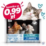 PETREPUBLIC Adult Halibut e sgombro box - cibo umido per gatti – 4x100g