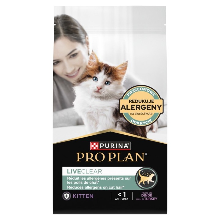 PURINA Pro Plan LiveClear Kitten Ricco di tacchino - cibo secco per gatti - 1 4kg