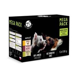 PETREPUBLIC Mega Pack Pollo Manzo Agnello - cibo umido per cani - 12x100g