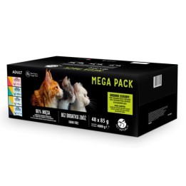 PETREPUBLIC Mega Pack Salmone Pollo Tonno Merluzzo Trota - cibo umido per gatti - 48x85g