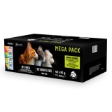 PETREPUBLIC Mega Pack Salmone Pollo Tonno Merluzzo Trota - cibo umido per gatti - 48x85g