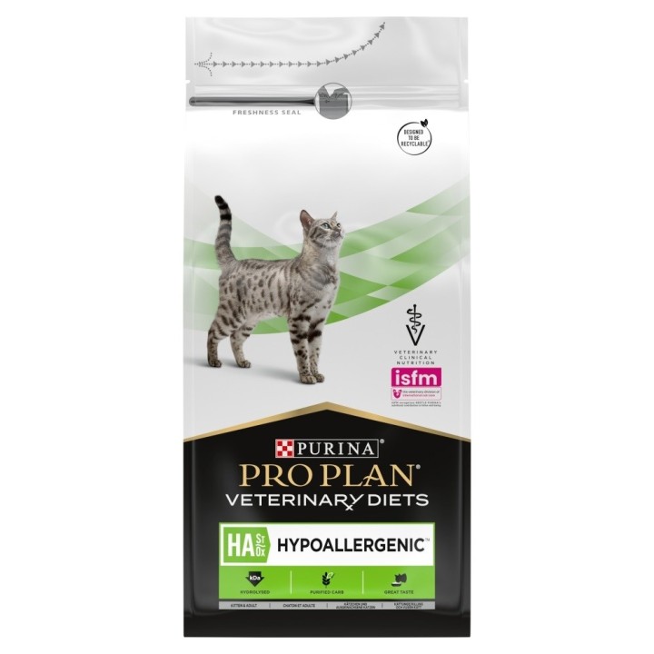 PURINA Pro Plan Veterinary Diets Feline HA St/Ox Hypoallergenic - Cibo Secco per Gatti - 1 3 kg