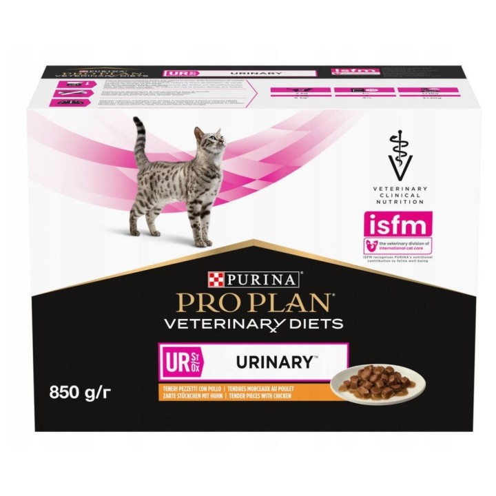 PURINA Pro Plan Veterinary Diets UR St/Ox Urinary Pollo - cibo umido per gatti - 10x85 g