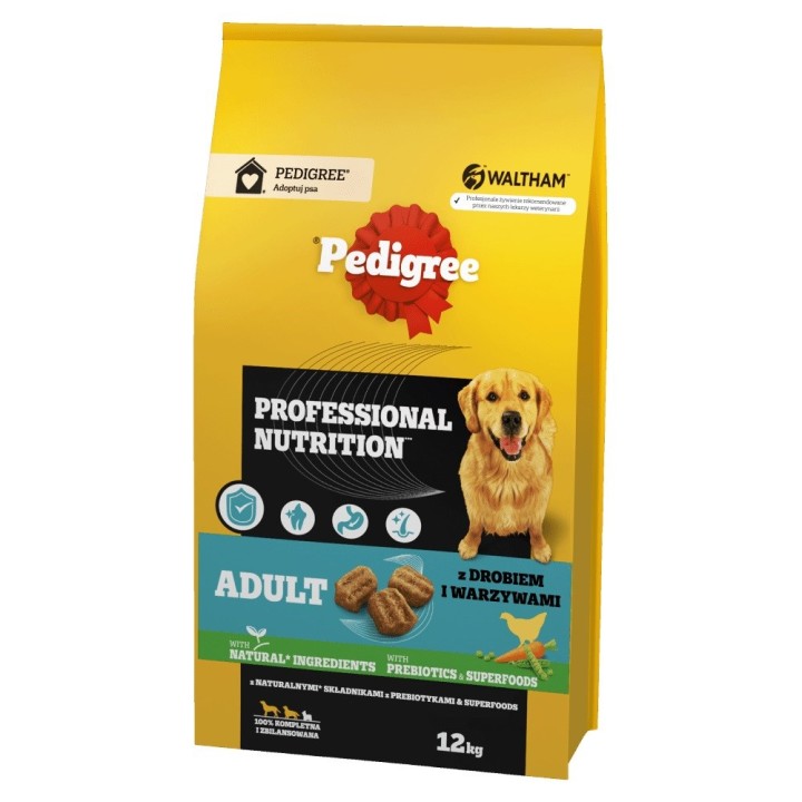 PEDIGREE Nutrizione Professionale Adult con pollame e verdure razze medie e grandi - cibo secco per cani - 12kg