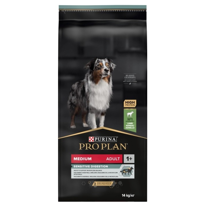 Purina Medium Adult Sensitive Digestion with OPTIDIGEST 14 kg Agnello
