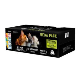 PETREPUBLIC Mega Pack Pollo Tacchino Agnello Salmone Tonno - cibo umido per gatti - 48x85g