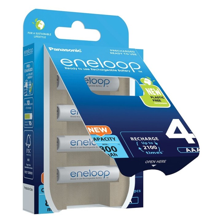 Batterie ricaricabili PANASONIC ENELOOP AAA 800 mAh 4 szt (BK-4MCDE/4CP)