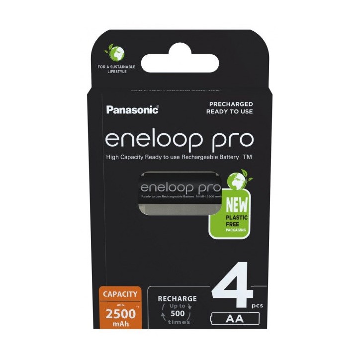 Batterie ricaricabili PANASONIC ENELOOP PRO AA 2500 mAh 4 szt (BK-3HCDE/4CP)