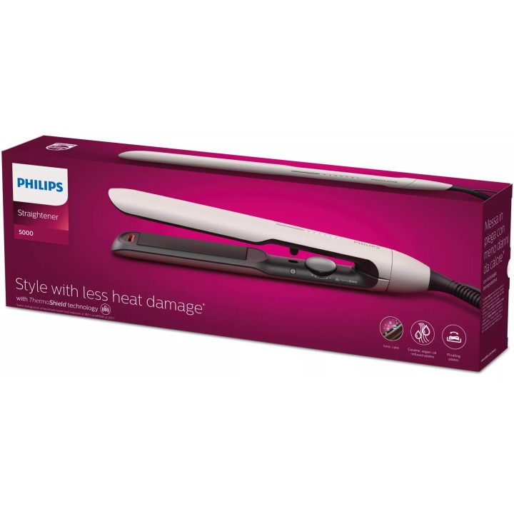 Philips 5000 serie BHS515/00 strumento per lo styling dei capelli piastra lisciante bianco caldo 1.8 m
