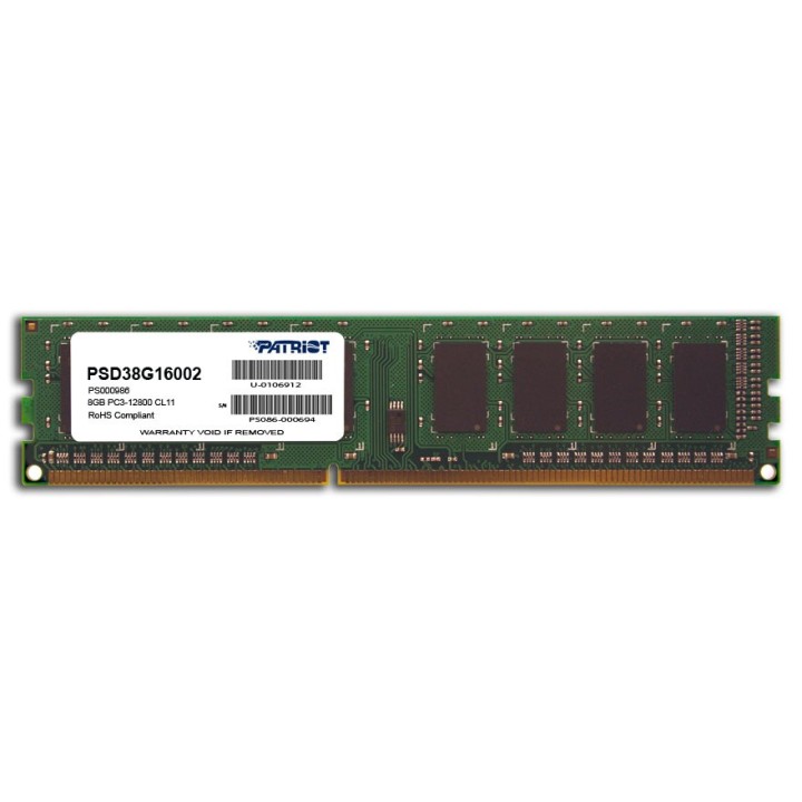 Patriot Memory DDR3 8GB PC3-12800 (1600MHz) DIMM modulo di memoria 1 x 8 GB