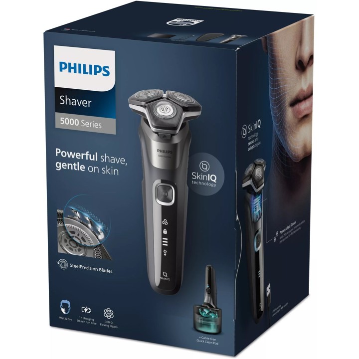 Philips SHAVER Serie 5000 S5887/50 Rasoio elettrico bagnato e asciutto con 3 accessori