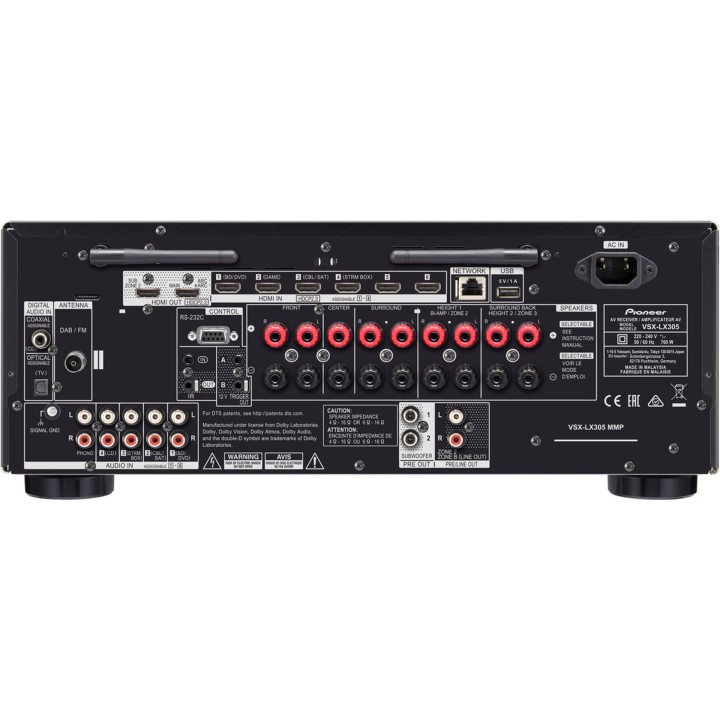 Pioneer VSX-LX305 ricevitore home cinema argento