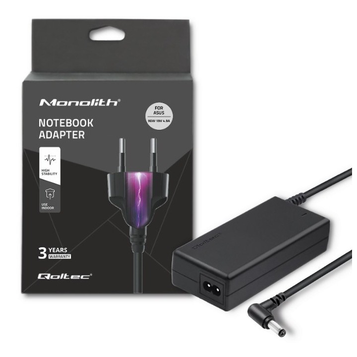 Qoltec 50075.90W alimentatore per Asus | 90W | 19V | 4.9A | 5.5*2.5 | +cavo alimentazione