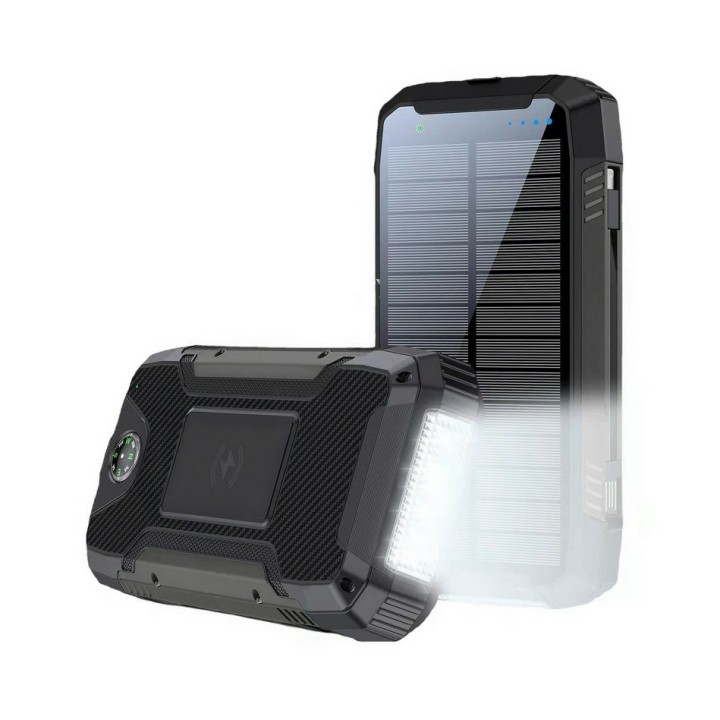 PowerNeed S20000Q caricabatterie universale nero saetta solare USB ricarica wireless ricarica rapida esterno
