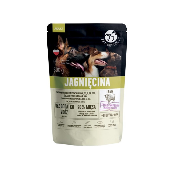 PET REPUBLIC Adult agnello - cibo umido per cani - 500g