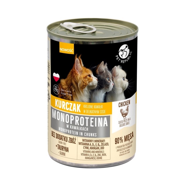 PET REPUBLIC Monoprotein Pollo in salsa - cibo umido per gatti - 400g